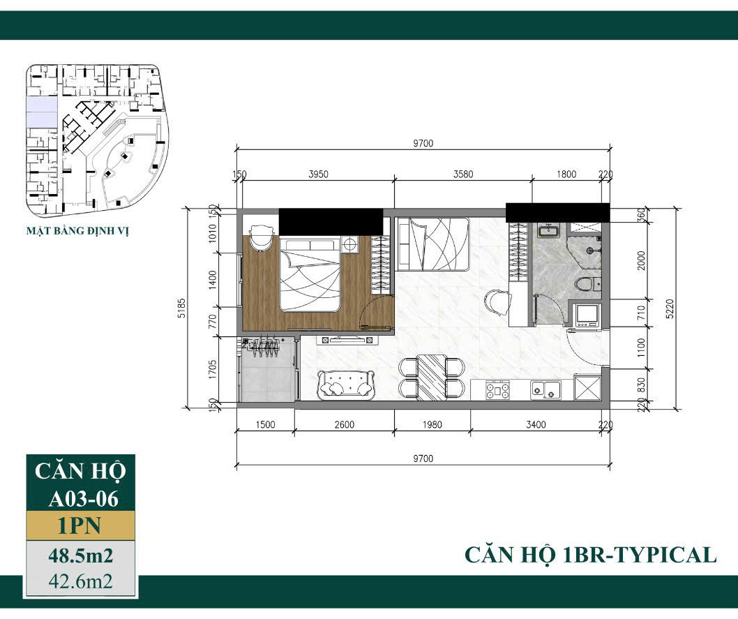 Căn hộ 1PN 1BR-TYPICAL